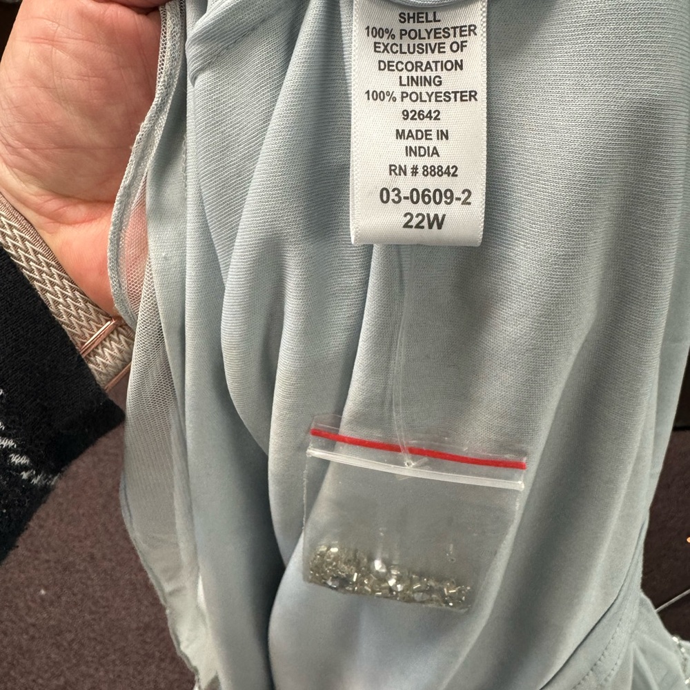 Elegant Light Gray silver Beaded Dress - Picture 7 of 9